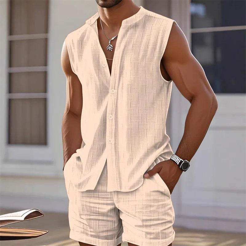 Set Hawaiano Uomo Senza Maniche