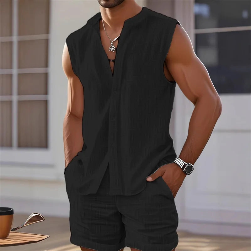 Set Hawaiano Uomo Senza Maniche