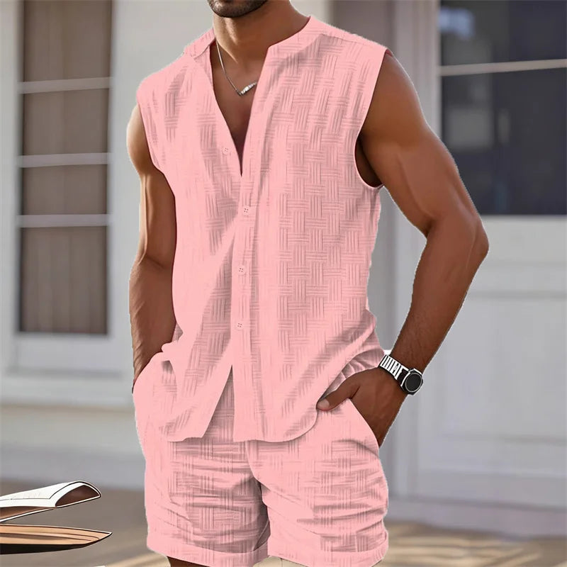 Set Hawaiano Uomo Senza Maniche